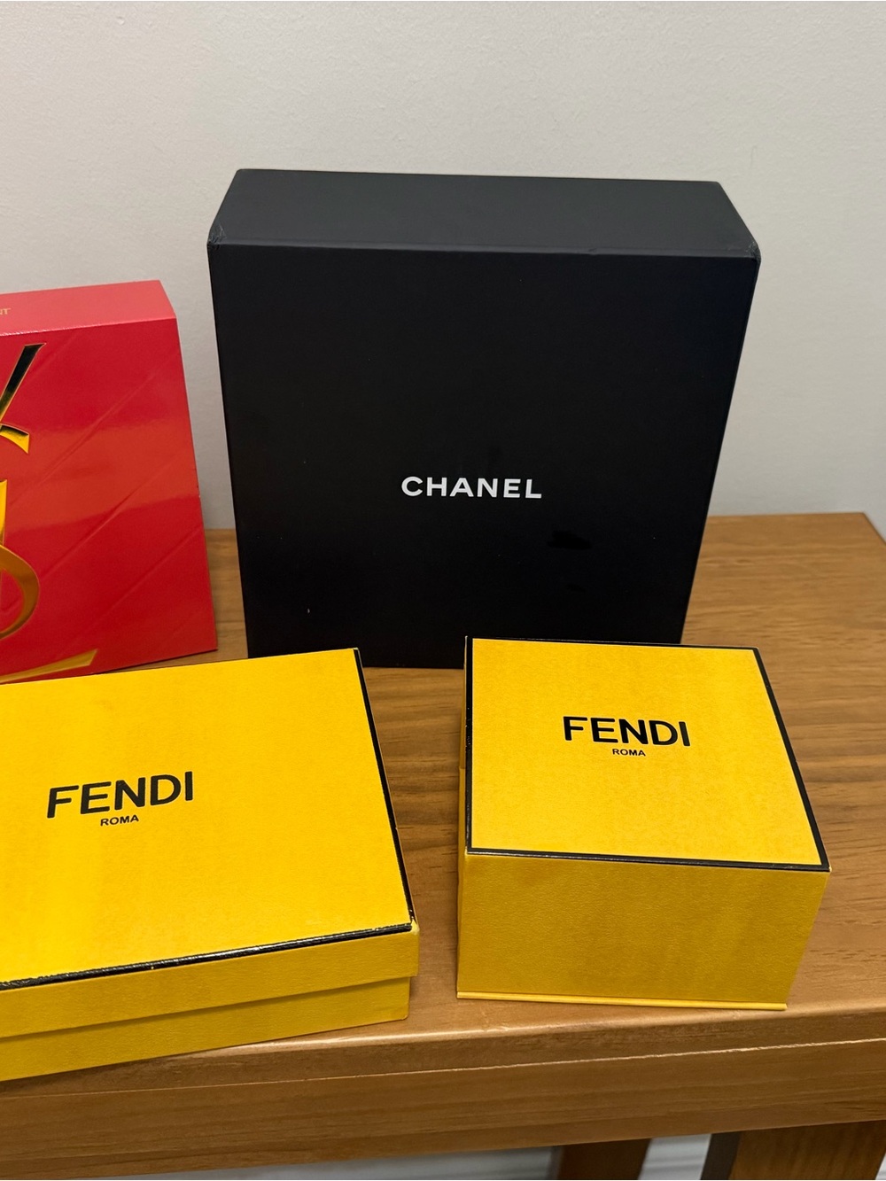 Authentic Empty Chanel FENDI and Ysl gift boxes bundle